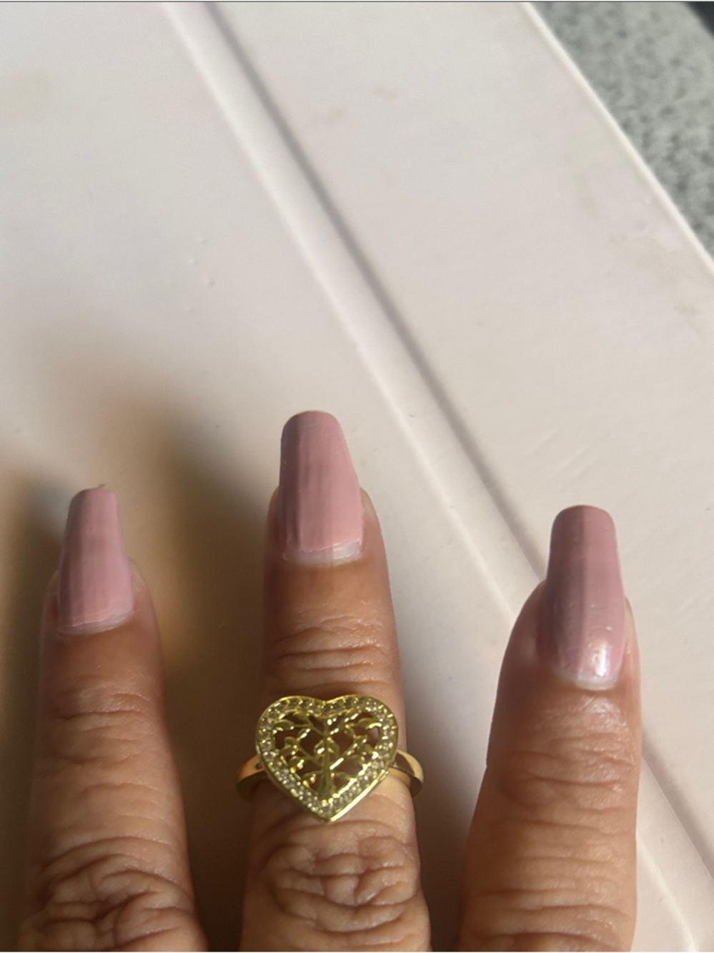 Gold Heart Tree of life Ring - one size. Adjustable